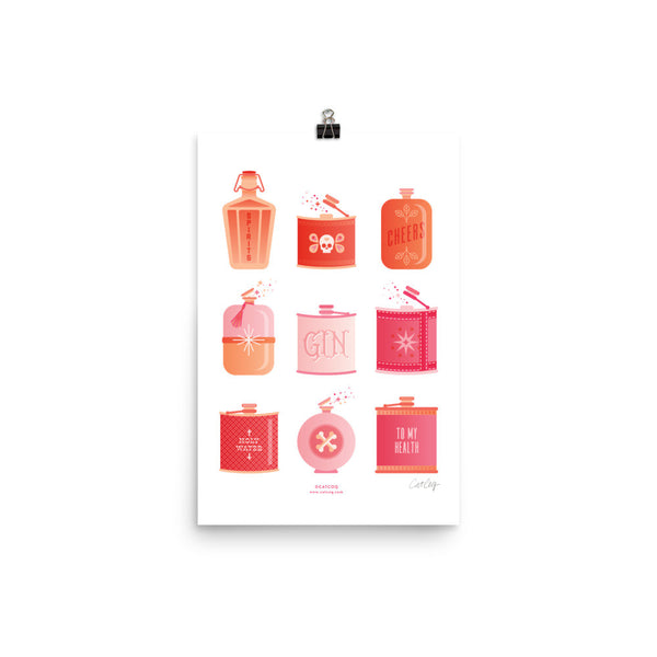 Flask Collection – Peachy Pink Palette • Art Print