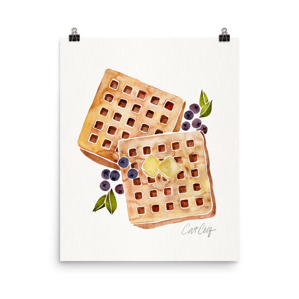 Blueberry Breakfast Waffles • Art Print