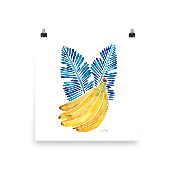 Banana Bunch – Yellow & Blue • Art Print