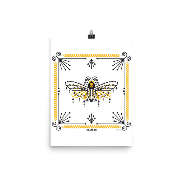 Death's Head Hawkmoth – Yellow & Black Palette • Art Print