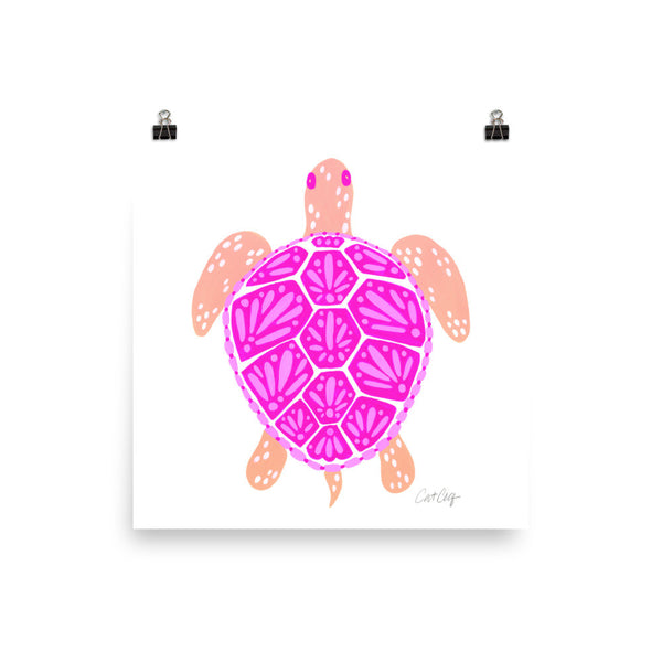 Sea Turtle – Pink Palette  •  Art Print