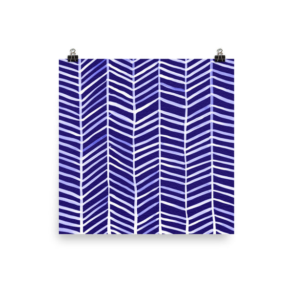 Herringbone – Navy Palette • Art Print