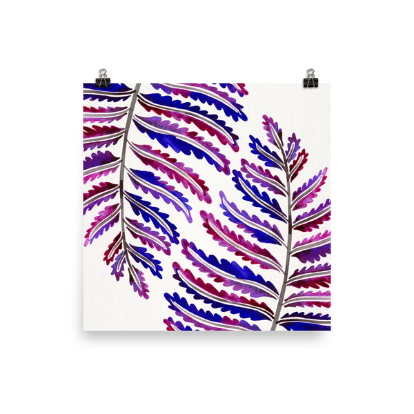Fern Leaf – Indigo Pattern • Art Print