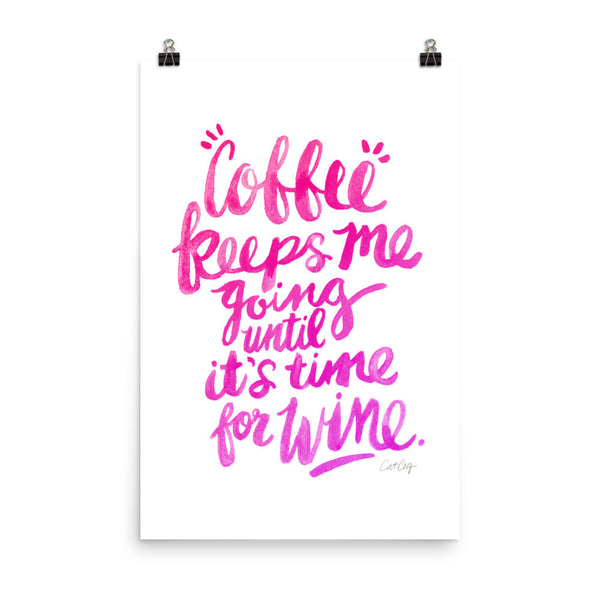 Coffee & Wine – Pink Palette • Art Print