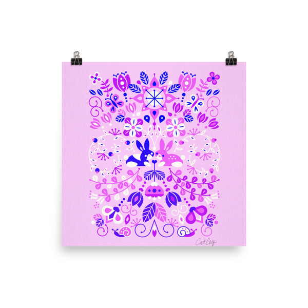 Bunny Lovers – Indigo Palette • Art Print