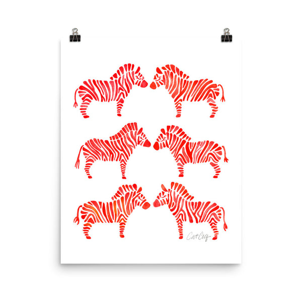 Zebra Collection – Red Palette • Art Print