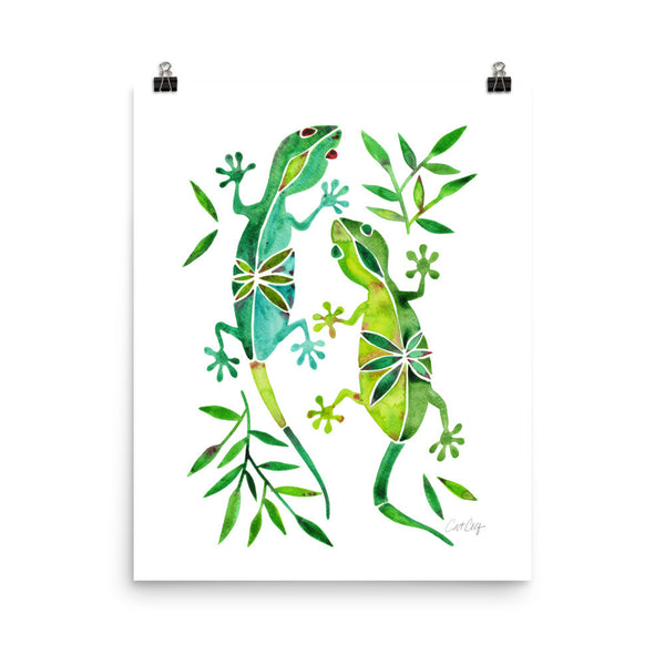 Geckos – Green Palette • Art Print