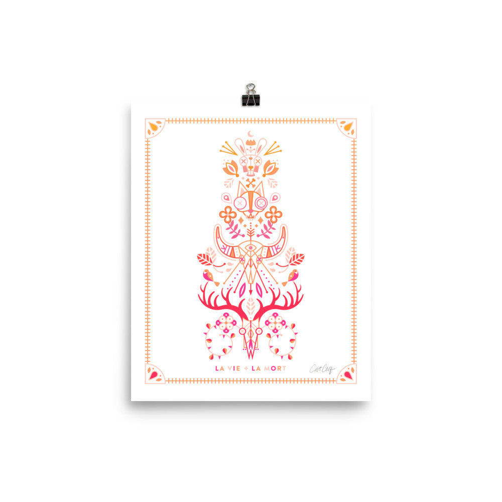 La Vie & La Mort – Pink/Peach Ombré Palette • Art Print