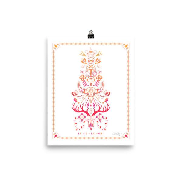 La Vie & La Mort – Pink/Peach Ombré Palette • Art Print