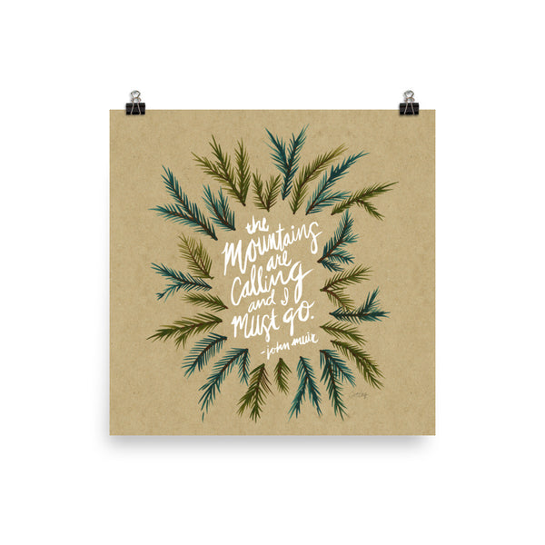 Mountains are Calling – Kraft Palette • Art Print