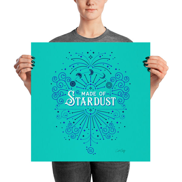 Made of Stardust – Turquoise & Navy Palette • Art Print