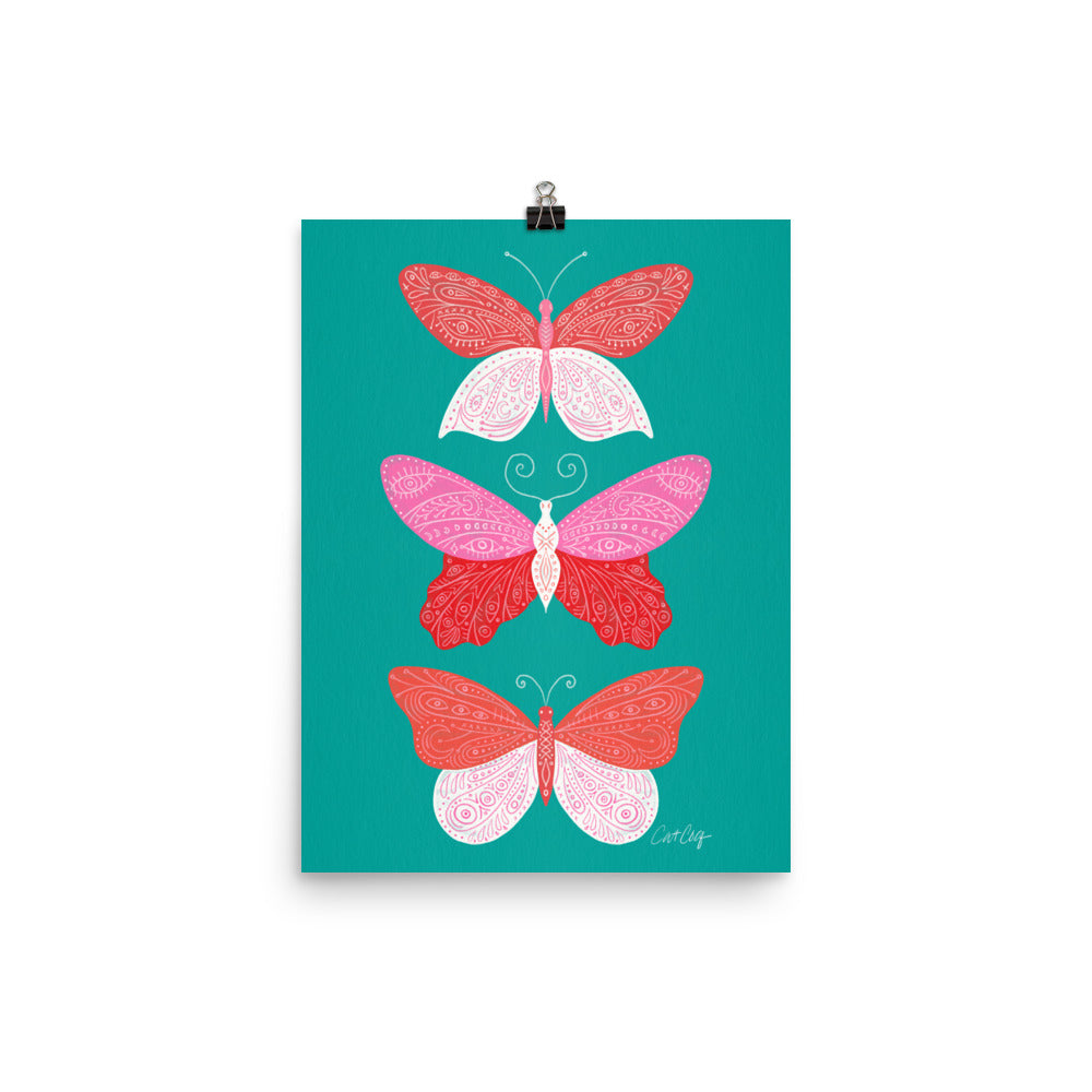 Tattooed Butterflies – Turquoise & Pink