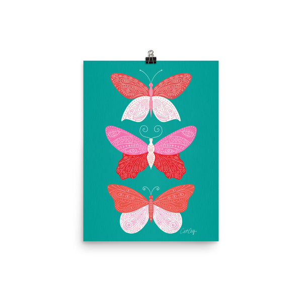 Tattooed Butterflies – Turquoise & Pink
