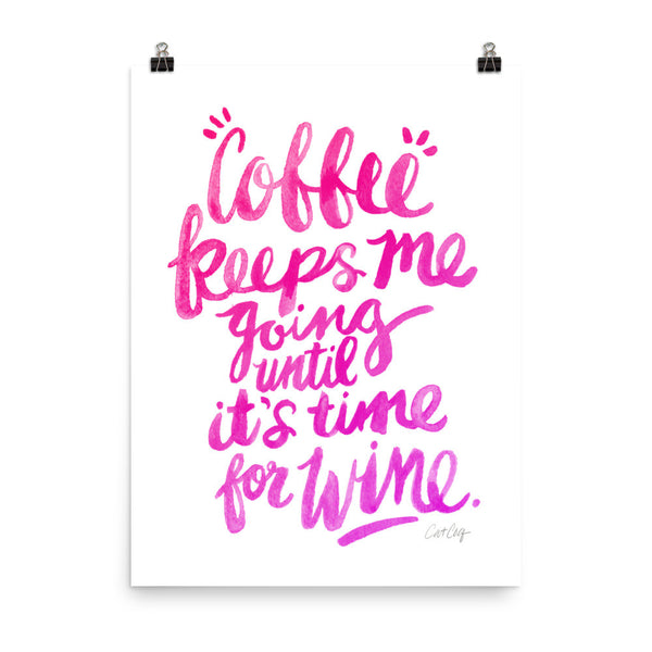 Coffee & Wine – Pink Palette • Art Print