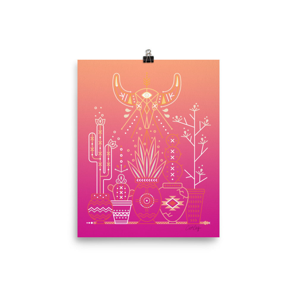 Santa Fe Garden – Magenta Palette  •  Art Print