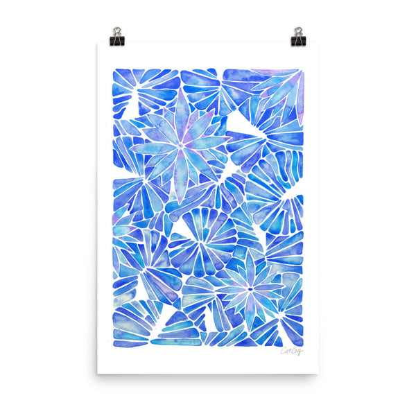 Water Lilies – Blue Palette  •  Art Print