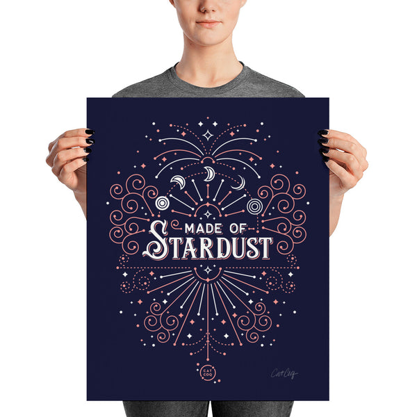 Made of Stardust – Blush & Navy Palette • Art Print