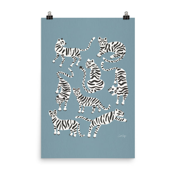 Tiger Collection - White on Blue