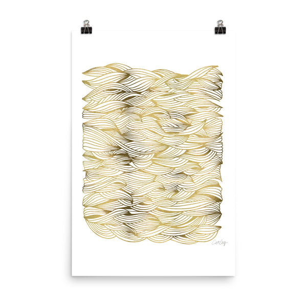 Waves – Gold Palette • Art Print
