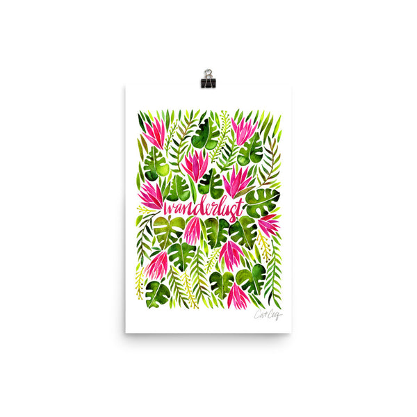 Wanderlust – Pink & Green Palette • Art Print