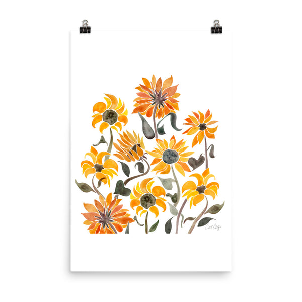 Sunflower Watercolor – Yellow Palette • Art Print
