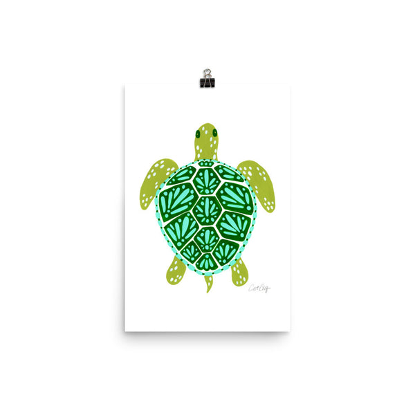 Sea Turtle – Green Palette  •  Art Print