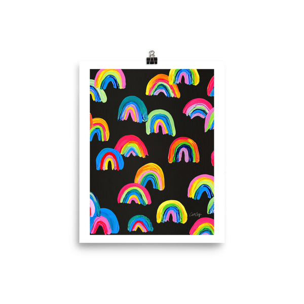 Abstract Rainbow Arcs - Charcoal