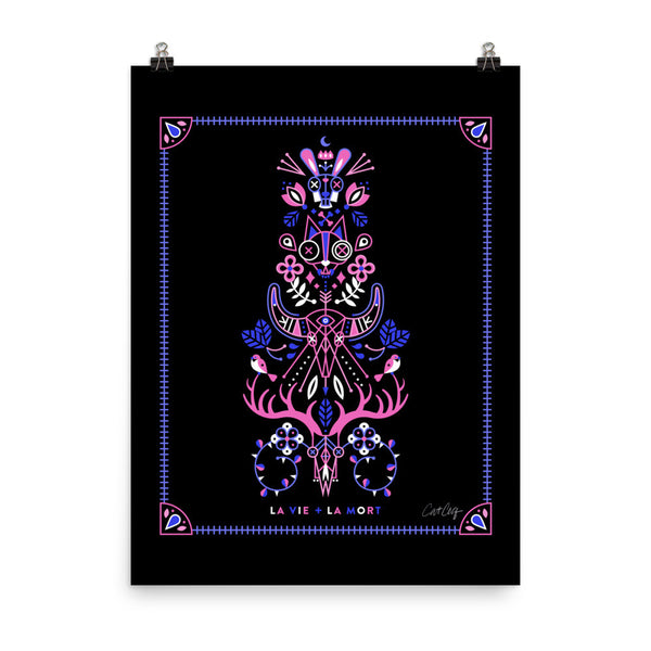 La Vie & La Mort – Pink & Black Palette • Art Print