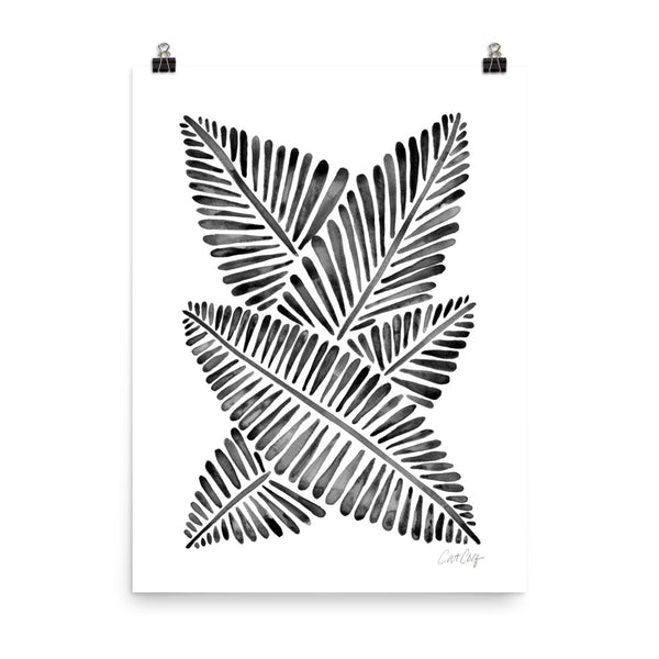 Banana Leaves – Black Palette • Art Print