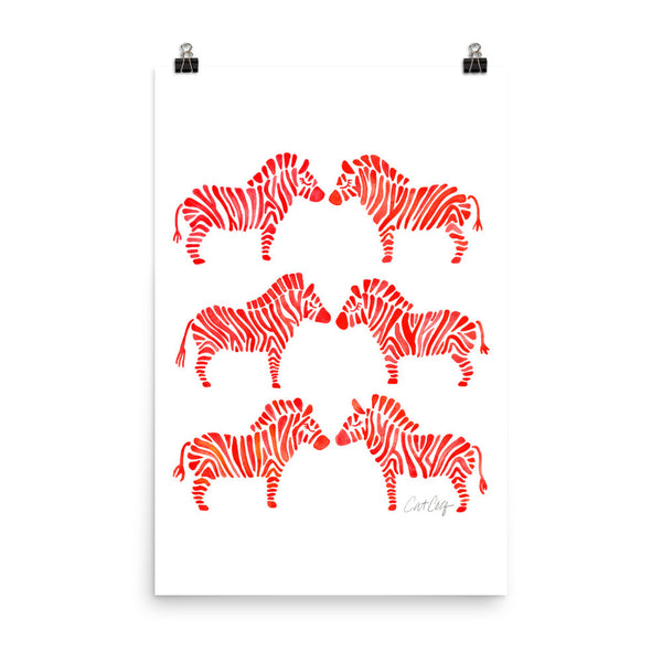 Zebra Collection – Red Palette • Art Print