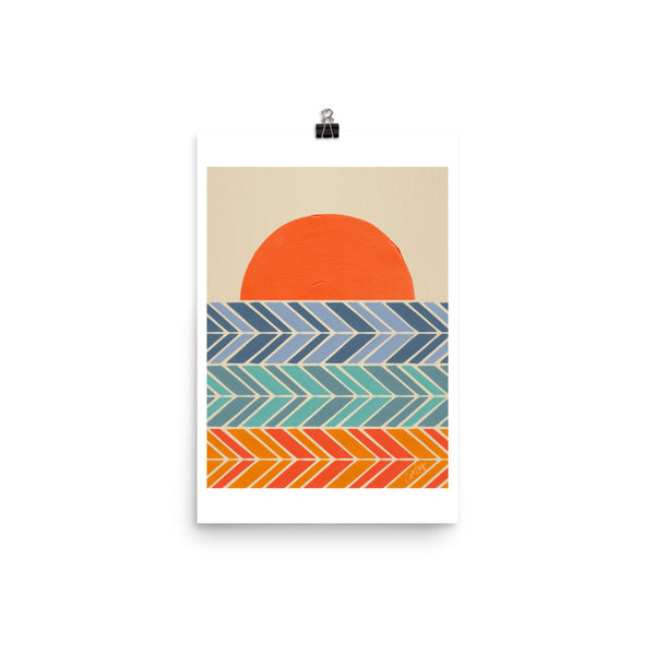 Retro Sunset - Blue Orange