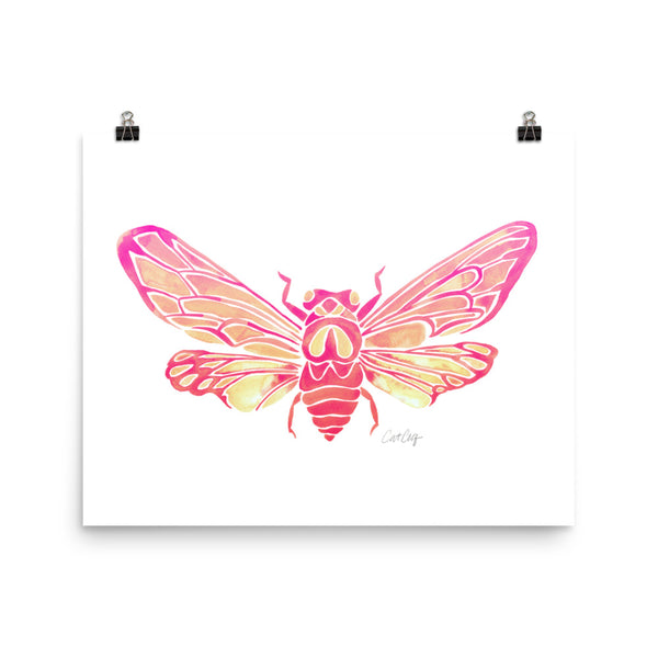 Summer Cicada – Pink Palette • Art Print