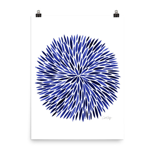 Watercolor Burst – Navy Palette • Art Print