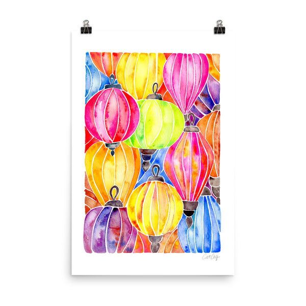 Vietnamese Lanterns – Rainbow Palette • Art Print