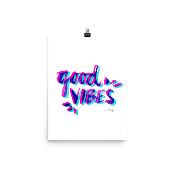 Good Vibes – Cyan & Magenta • Art Print