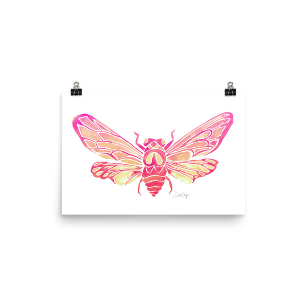 Summer Cicada – Pink Palette • Art Print