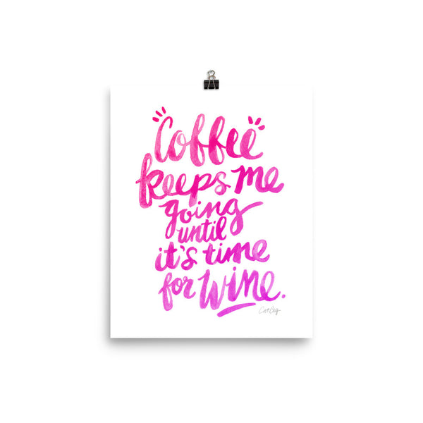Coffee & Wine – Pink Palette • Art Print