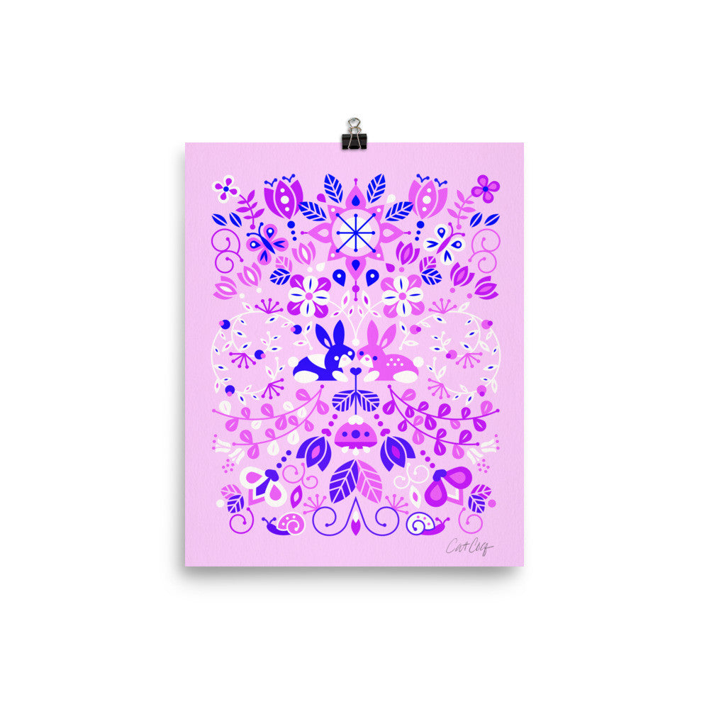 Bunny Lovers – Indigo Palette • Art Print