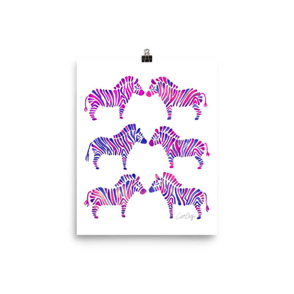 Zebra Collection – Indigo Palette • Art Print