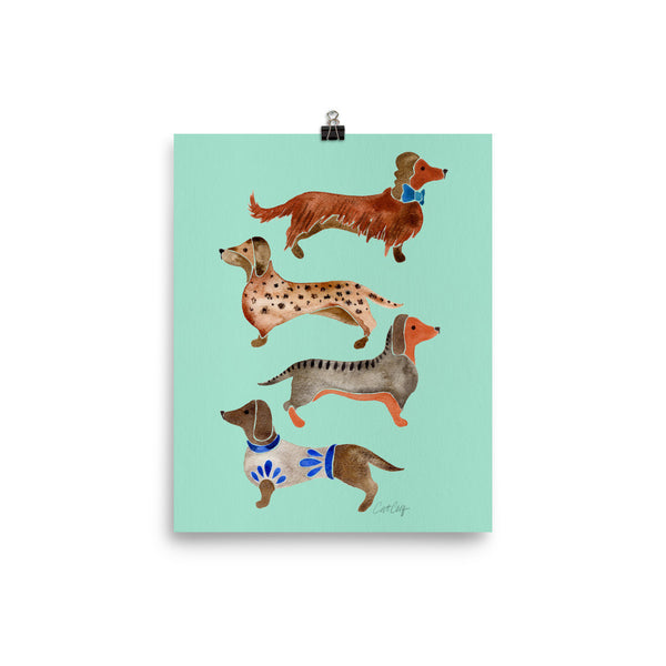 Dachshunds – Mint Palette • Art Print
