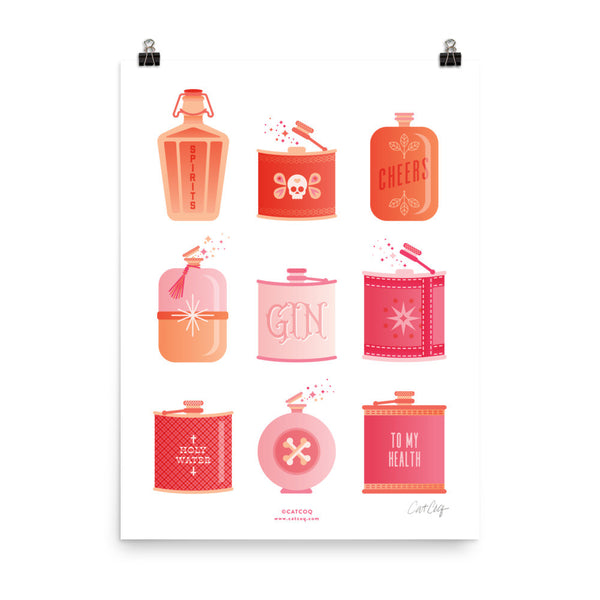 Flask Collection – Peachy Pink Palette • Art Print