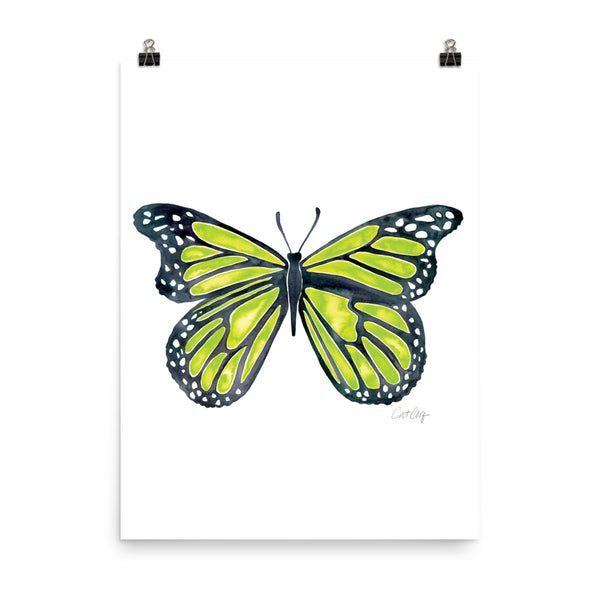 Butterfly – Lime Palette • Art Print