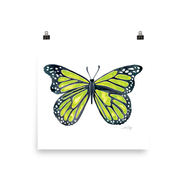 Butterfly – Lime Palette • Art Print