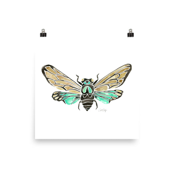 Summer Cicada – Mint Palette • Art Print