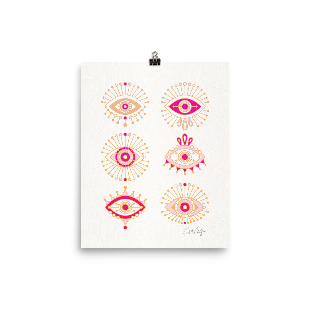 Evil Eyes – Pink Ombré Palette • Art Print