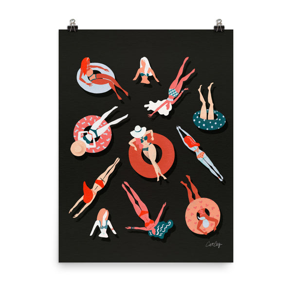 Swimming Ladies - Charcoal