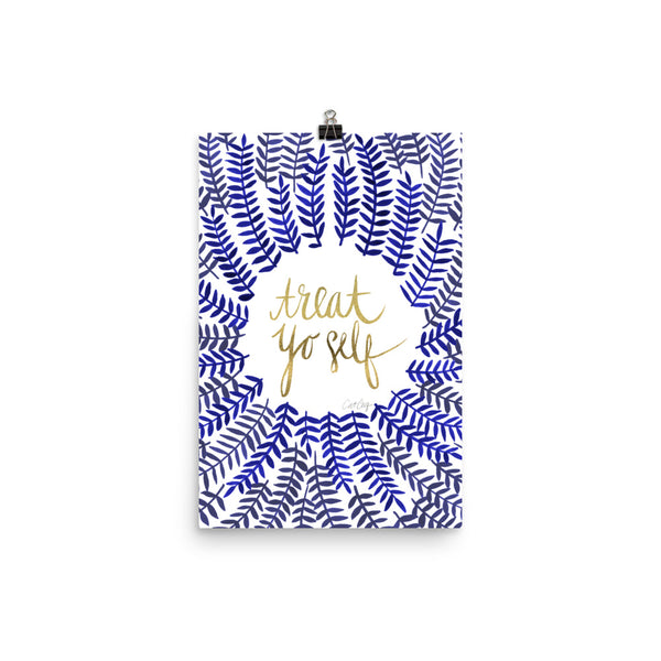 Treat Yo Self – Navy & Gold Palette • Art Print