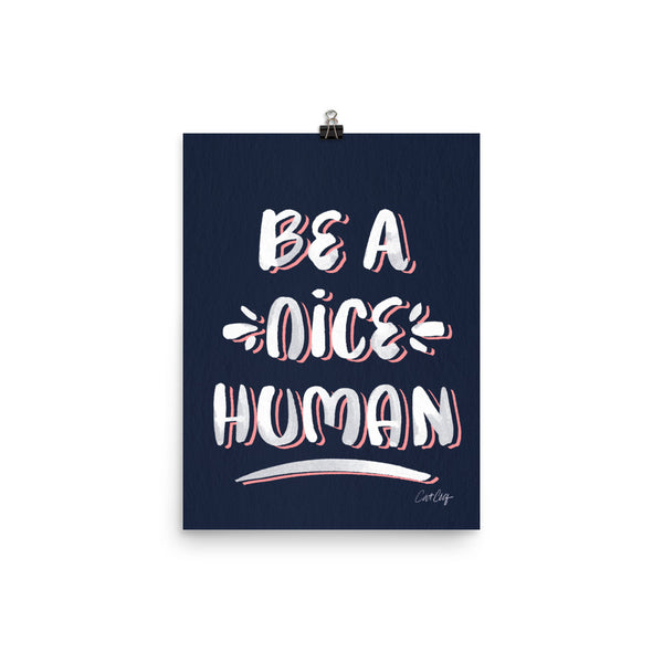 Be A Nice Human - Navy Blush