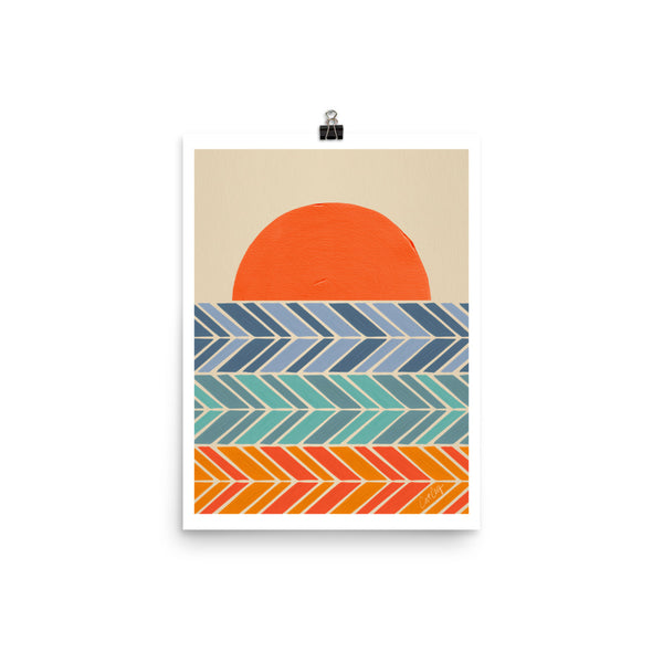 Retro Sunset - Blue Orange