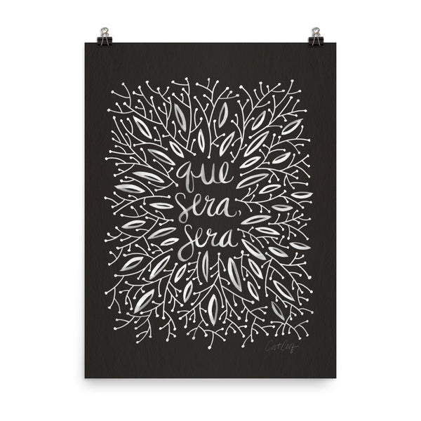 Whatever Will Be, Will Be – Illustrated White Ink on Black • Art Print